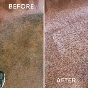 before and after of dirty carpet