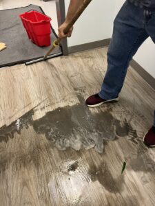 cleaning LVT floor