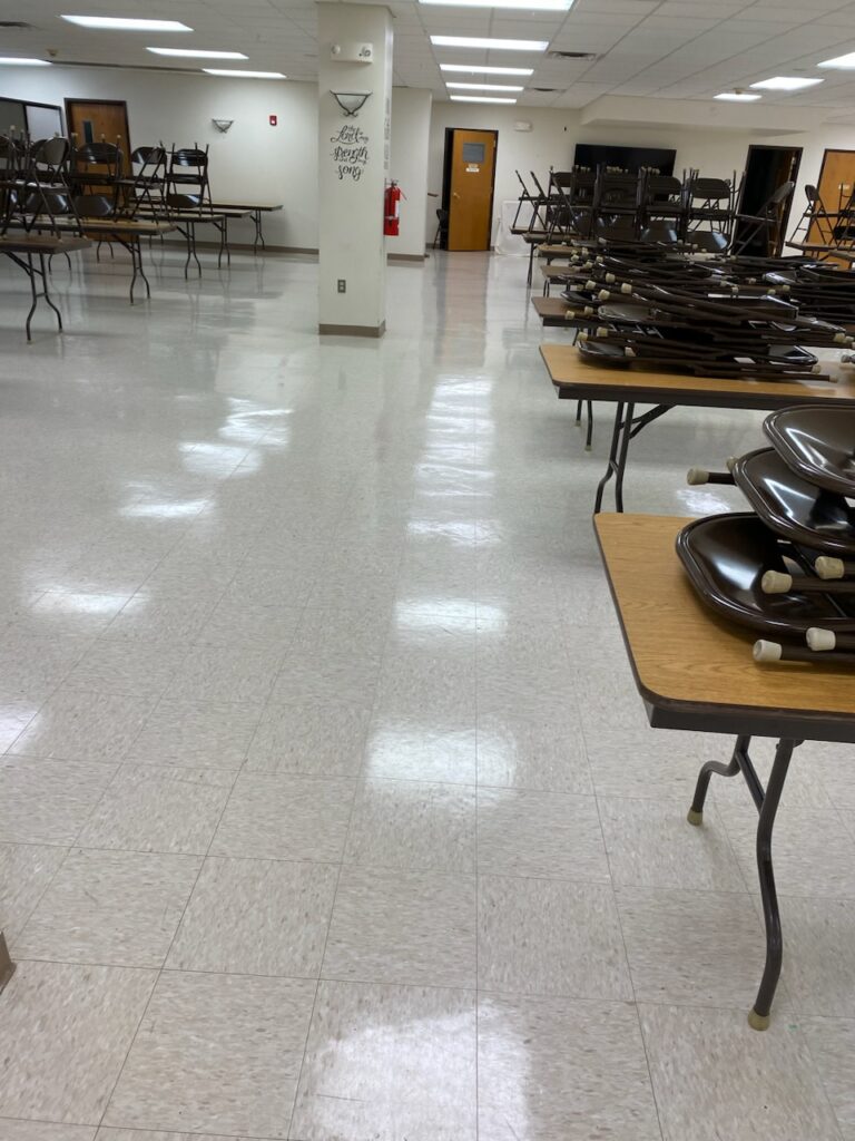 shining floors after a buffing