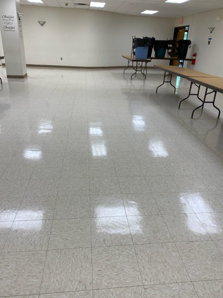 shiny floors after a buffing